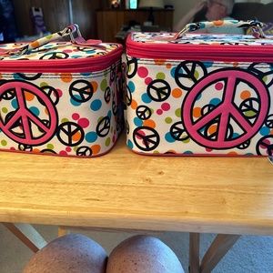 2 Peace Sign Overnight Suitcases